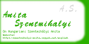 anita szentmihalyi business card